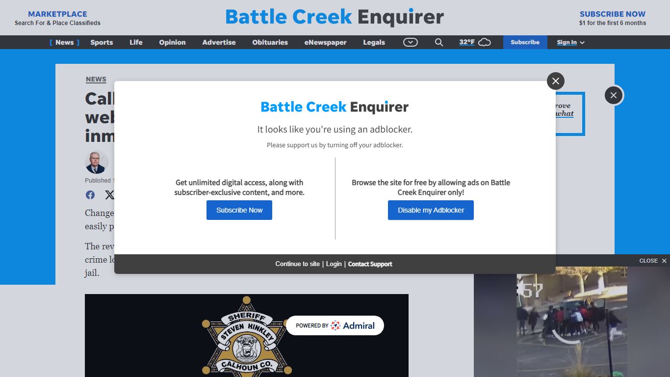 Calhoun County Sheriff's updated website provides more services
